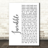 M-Beat Incredible White Script Song Lyric Wall Art Print