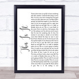 Michael McDonald This Is It White Script Song Lyric Wall Art Print