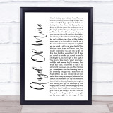 Monica Angel Of Mine White Script Song Lyric Wall Art Print