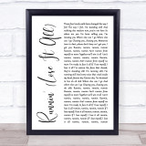 Naughty Boy Runnin' (Lose It All) White Script Song Lyric Wall Art Print