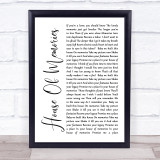 Panic! At The Disco House Of Memories White Script Song Lyric Wall Art Print