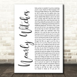 Panic! At The Disco Nearly Witches (Ever Since We Met...) White Script Song Lyric Wall Art Print