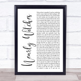 Panic! At The Disco Nearly Witches (Ever Since We Met...) White Script Song Lyric Wall Art Print
