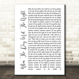 Panic! At The Disco When The Day Met The Night White Script Song Lyric Wall Art Print