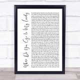 Peter Sarstedt Where Do You Go to My Lovely White Script Song Lyric Wall Art Print