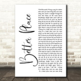 Rachel Platten Better Place White Script Song Lyric Wall Art Print