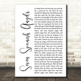 Ray Charles & Willie Nelson Seven Spanish Angels White Script Song Lyric Wall Art Print