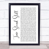 Rush Time Stand Still White Script Song Lyric Wall Art Print