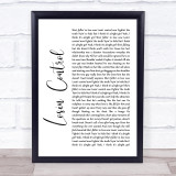 Russ Losin Control White Script Song Lyric Wall Art Print