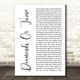 Ryan Hurd Diamonds Or Twine White Script Song Lyric Wall Art Print