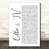 Blur Coffee & TV White Script Song Lyric Wall Art Print