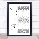Blur Coffee & TV White Script Song Lyric Wall Art Print
