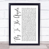 Slaughter Fly To The Angels White Script Song Lyric Wall Art Print