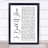 The Cinematic Orchestra To Build A Home White Script Song Lyric Wall Art Print