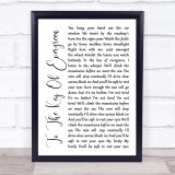 The Devil Wears Prada To The Key Of Evergreen White Script Song Lyric Wall Art Print