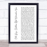 Tom T Hall Old Dogs, Children And Watermelon Wine White Script Song Lyric Wall Art Print