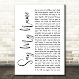 Within Temptation Say My Name White Script Song Lyric Wall Art Print