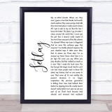 Brendan Benson Jetlag White Script Song Lyric Wall Art Print