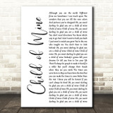 Carole King Child of Mine White Script Song Lyric Wall Art Print