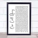 Charlie Puth One Call Away White Script Song Lyric Wall Art Print