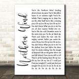 City And Colour Northern Wind White Script Song Lyric Wall Art Print
