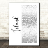 Coheed And Cambria Island White Script Song Lyric Wall Art Print