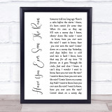 Creedence Clearwater Revival Have You Ever Seen The Rain White Script Song Lyric Wall Art Print