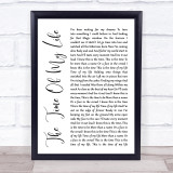 David Cook The Time Of My Life White Script Song Lyric Wall Art Print