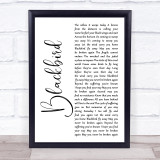 Alter Bridge Blackbird White Script Song Lyric Wall Art Print