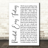 Eagles Peaceful Easy Feeling White Script Song Lyric Wall Art Print
