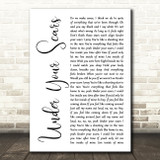 Godsmack Under Your Scars White Script Song Lyric Wall Art Print