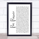 James Bay Peer Pressure White Script Song Lyric Wall Art Print