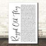 Johnny Cash Ragged Old Flag White Script Song Lyric Wall Art Print
