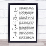 Barry Manilow Can't Smile Without You White Script Song Lyric Quote Print