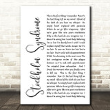 Blink-182 Stockholm Syndrome White Script Song Lyric Quote Print