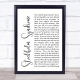 Blink-182 Stockholm Syndrome White Script Song Lyric Quote Print