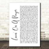 Bon Jovi Livin' On A Prayer White Script Song Lyric Quote Print