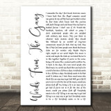 Coone Words From The Gang White Script Song Lyric Quote Print