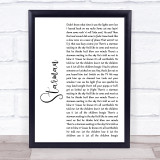 David Bowie Starman White Script Song Lyric Quote Print