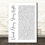 Don McLean Vincent (Starry, Starry Night) White Script Song Lyric Quote Print