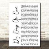 Florence + The Machine Dog Days Are Over White Script Song Lyric Quote Print