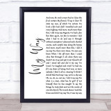 Frank Sinatra My Way White Script Song Lyric Quote Print