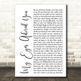 Frankie Valli My Eyes Adored You White Script Song Lyric Quote Print