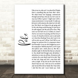 Frightened Rabbit Poke White Script Song Lyric Quote Print