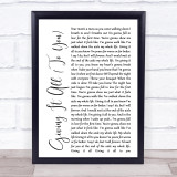 Haley & Michaels Giving It All (To You) White Script Song Lyric Quote Print