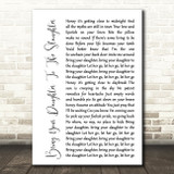 Iron Maiden Bring Your Daughter To The Slaughter White Script Song Lyric Print