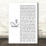 Leona Lewis Run White Script Song Lyric Quote Print