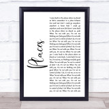 Martin Solveig Places White Script Song Lyric Quote Print
