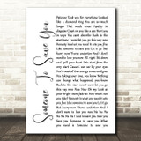 OneRepublic Someone To Save You White Script Song Lyric Quote Print