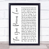 Otis Redding For Your Precious Love White Script Song Lyric Quote Print